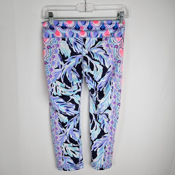 Lilly Pulitzer Luxletic Leggings Small Weekender Crop Flock Together Print Pink - Picture 3 of 9